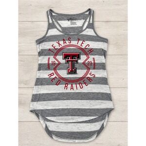 Creative Apparel Tank Top‎ Womens Small Grey Texas Tech Red Raiders Striped Logo